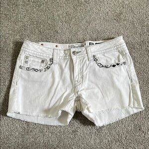 White Women's Miss Me shorts